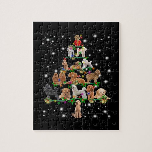 Wieg kerstboom met vlieglicht legpuzzel (Verticaal)