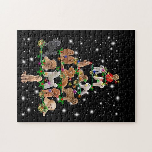 Wieg kerstboom met vlieglicht legpuzzel (Horizontaal)