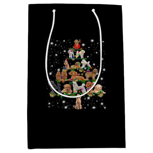 Wieg kerstboom met vlieglicht medium cadeauzakje (Voorkant)