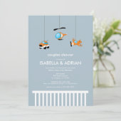 Wieg mobiele Baby shower Kaart (Staand voorkant)