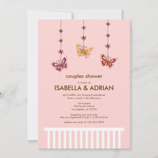 Wieg mobiele Baby shower Kaart (Voorkant)