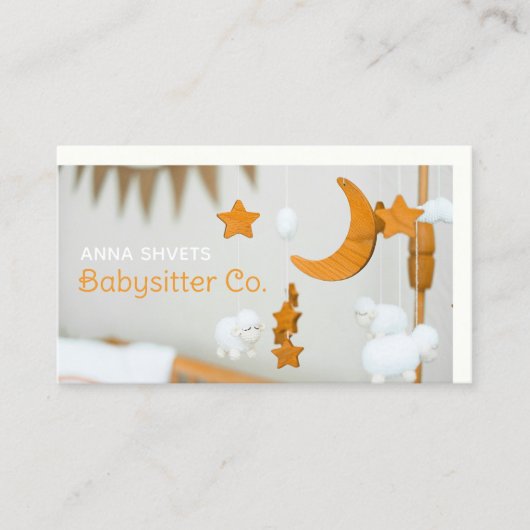 Wieg mobiele babysitter visitekaartje (Voorkant)