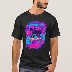 Wieg skateboarden in Vintage voor externe ruimtere T-shirt