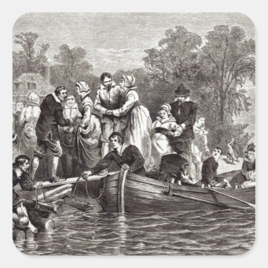 Wiegen voor de kolonisten in Jamestown Vierkante Sticker (Voorkant)