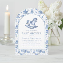 Wiegje Baby Jongen Shower Blauwe en Witte Boog