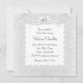 Wiegje Elegant Puur Witte Babyshower Uitnodiging (Achterkant)