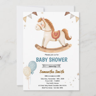 Wiegje Paard Baby Shower Uitnodiging