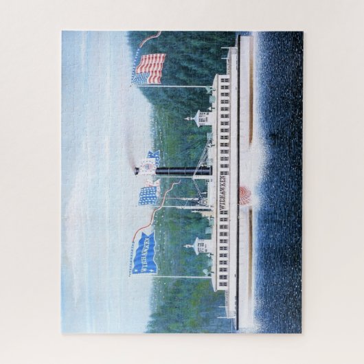 Wiehawken stoomveerboot 1868 legpuzzel (Verticaal)