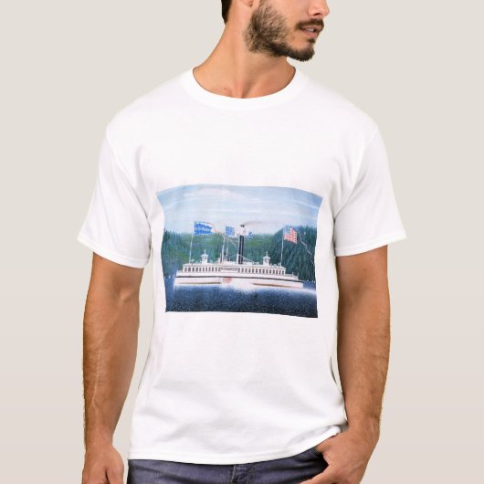 Wiehawken stoomveerboot 1868 t-shirt (Voorkant)