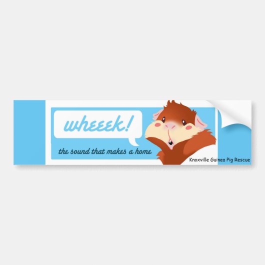 "Wiek!" Guinee-Varkenshaar Bumpersticker (Voorkant)