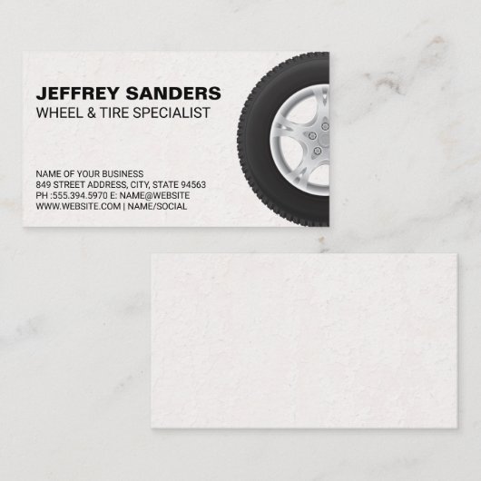Wiel- en Bandenservice | Autowiel en Band Visitekaartje (Voorkant / Achterkant)