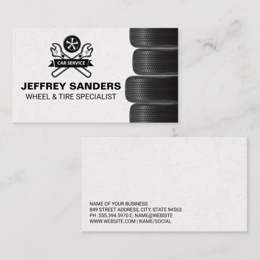 Wiel- en bandenservice | logo autokarrosseriemonte visitekaartje (Voorkant / Achterkant)