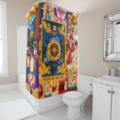 Wiel fortuin douchegordijn (In situ)