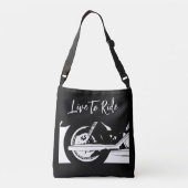 Wiel met live-naar-rijdende motorfiets crossbody tas (Achterkant)