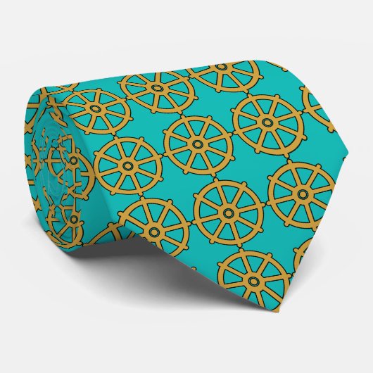 Wiel met Taranis-symbool T-Shirt Stropdas (Opgerold)