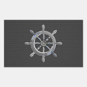 Wiel op koolstofvezelstijl rechthoekige sticker (Voorkant)