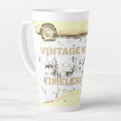 wiel, tijdloze sensatie – Retro Car & Motor Latte Mok (Linkerhoek)