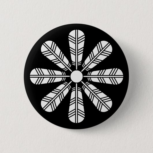 Wiel van acht loopveren ronde button 5,7 cm (Voorkant)