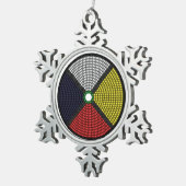 Wiel van bede geneeskunde tin sneeuwvlok ornament (Rechts)