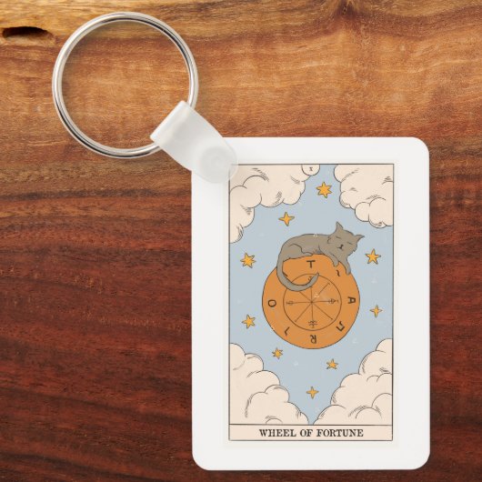 Wiel van de "Fortune tarot card"-esoterische diffu Sleutelhanger (Voorkant)