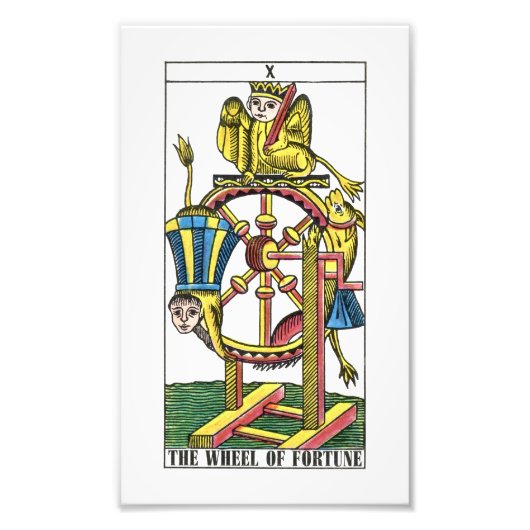 Wiel van de Fortune Tarot-Kaart Foto Afdruk (Voorkant)
