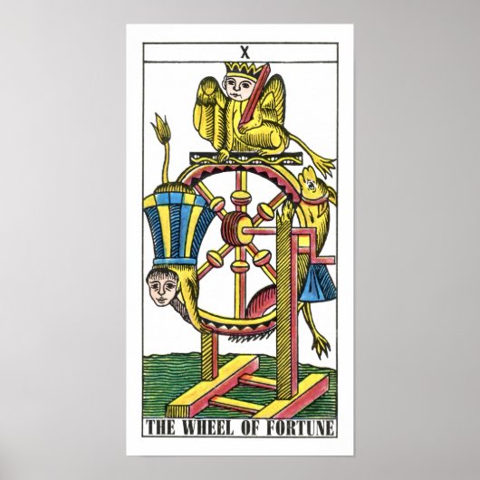 Wiel van de Fortune Tarot-Kaart Poster (Voorkant)