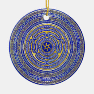 Wiel van de Griekse sleutelversiering Keramisch Ornament