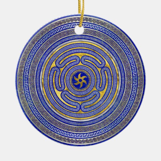Wiel van de Griekse sleutelversiering Keramisch Ornament (Voorkant)