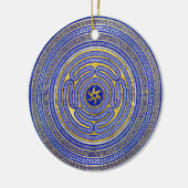 Wiel van de Griekse sleutelversiering Keramisch Ornament (Links)