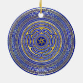 Wiel van de Griekse sleutelversiering Keramisch Ornament (Achterkant)