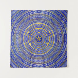 Wiel van de Griekse sleutelversiering Wandkleed