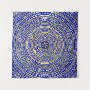 Wiel van de Griekse sleutelversiering Wandkleed