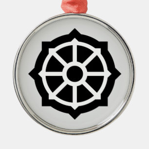 Wiel van Dharma (Boeddhisme, hindoes) Metalen Ornament