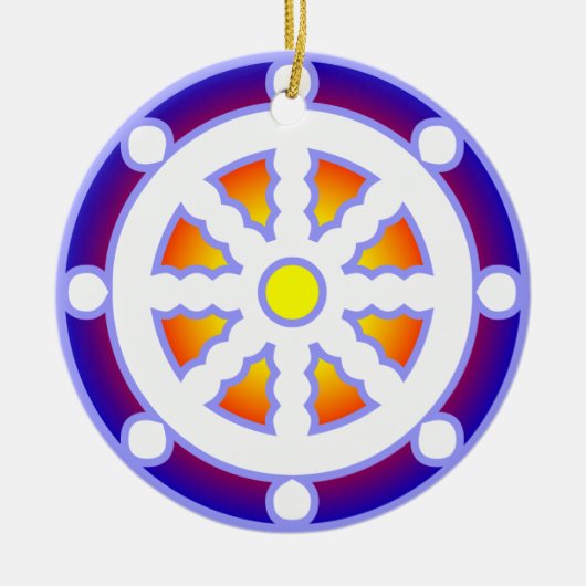 Wiel van Dharma Keramisch Ornament (Voorkant)