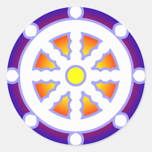 Wiel van Dharma Ronde Sticker (Voorkant)