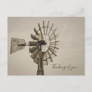 Wiel van een windmolen sepia die aan uw Briefkaart