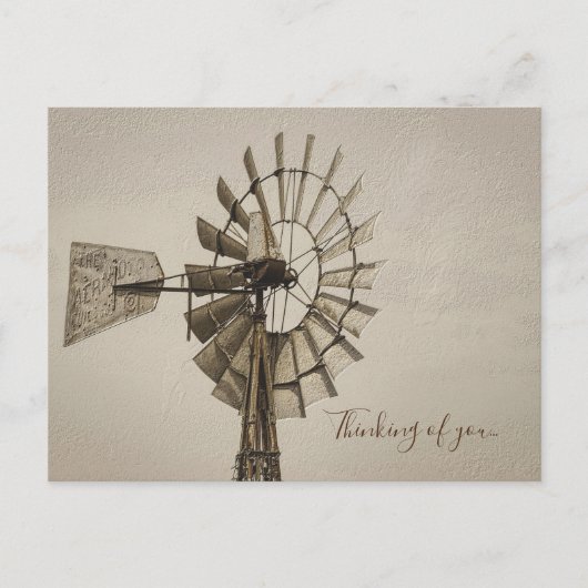 Wiel van een windmolen sepia die aan uw Briefkaart (Voorkant)