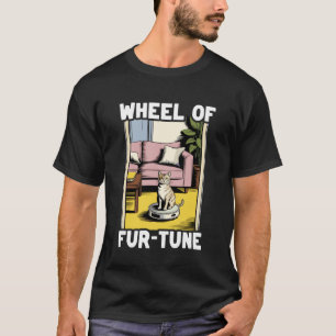 Wiel van Fur-Tune Kat Op Robot Stofzuiger Kat T-shirt
