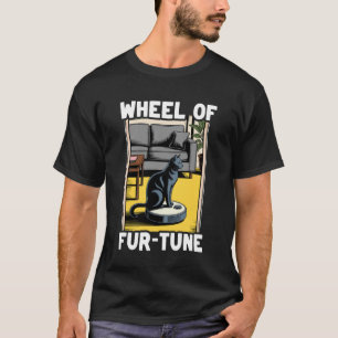 Wiel van Fur-Tune Kat Op Robot Stofzuiger Kat T-shirt