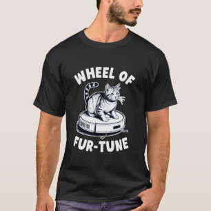 Wiel van Fur-Tune Robotstofzuiger Grappige Kat T-shirt