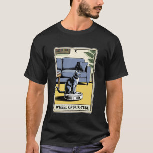 Wiel van Fur-Tune Tarotkaart Kat Robot Stofzuiger T-shirt