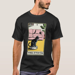 Wiel van Fur-Tune Tarotkaart Kat Robot Stofzuiger T-shirt