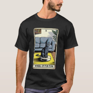 Wiel van Fur-Tune Tarotkaart Kat Robot Stofzuiger T-shirt