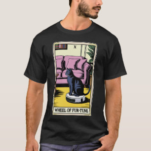 Wiel van Fur-Tune Tarotkaart Kat Robot Stofzuiger T-shirt