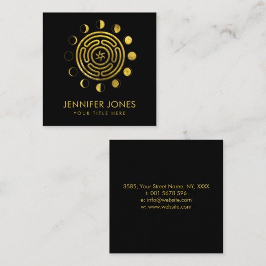 Wiel van Hecate en Moons Vierkante Visitekaartje (Voorkant / Achterkant)