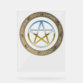 Wiel van het Jaar met Metalen Pentakel Acryl Bord (Voorkant)