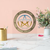 Wiel van het Jaar met Metalen Pentakel Acryl Bord (Huwelijk)