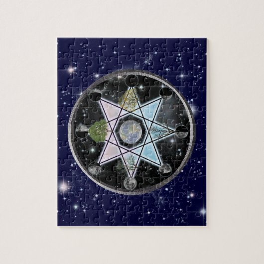 Wiel van het jaar octagram legpuzzel (Verticaal)