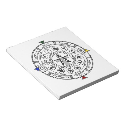 Wiel van het Jaar Zodiac Sabbats loopt Notitieblok (Schuin)