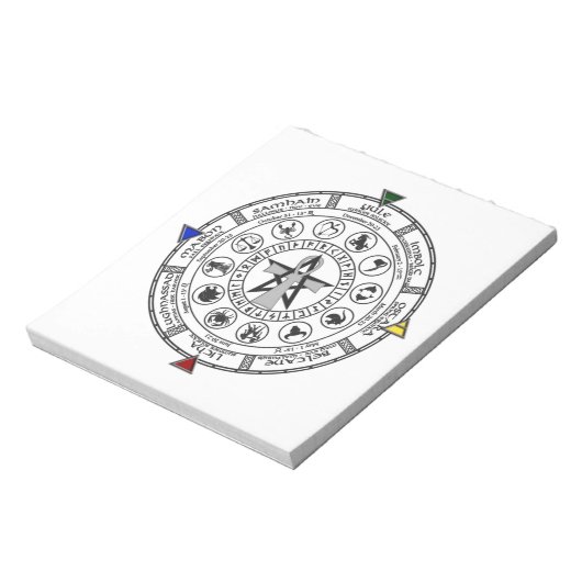 Wiel van het Jaar Zodiac Sabbats loopt Notitieblok (Linkerzijde)